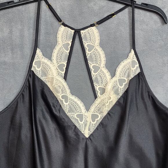 Flora by Flora Nikrooz Chemise Lingerie Nightgown Kit Matte Heart Lace Large - Picture 3 of 10